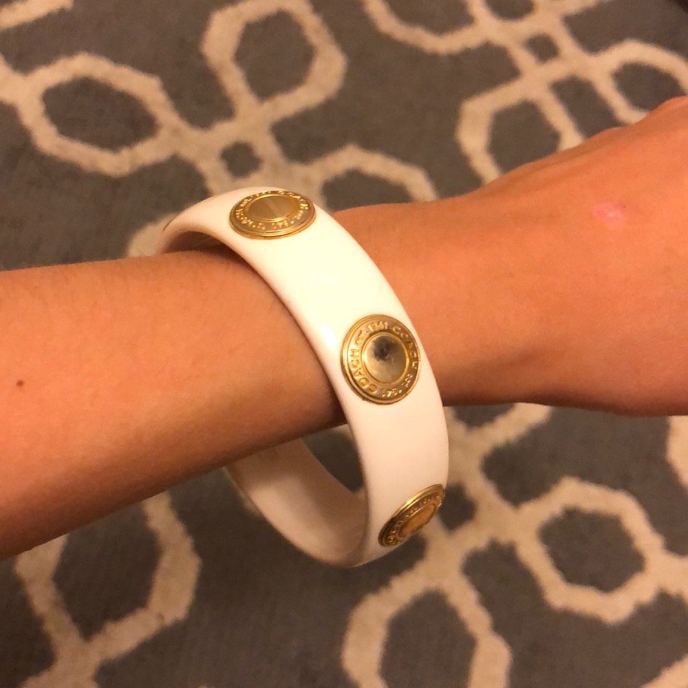 Coach White and Gold Bangle